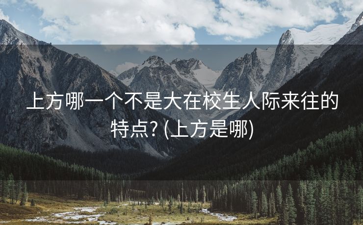 上方哪一个不是大在校生人际来往的特点? (上方是哪)