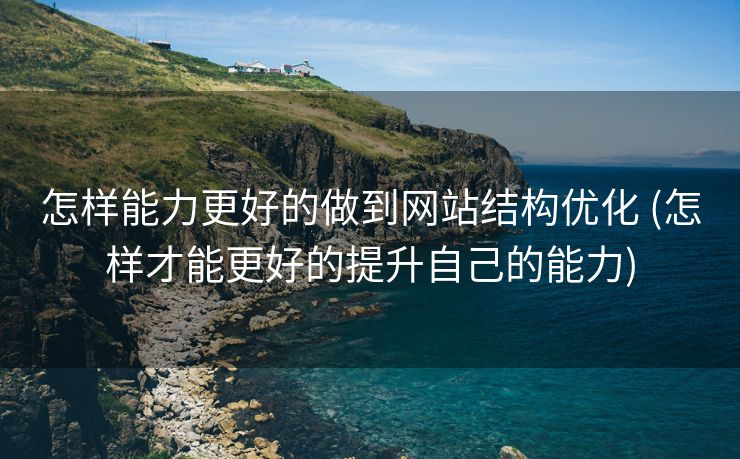 怎样能力更好的做到网站结构优化 (怎样才能更好的提升自己的能力)
