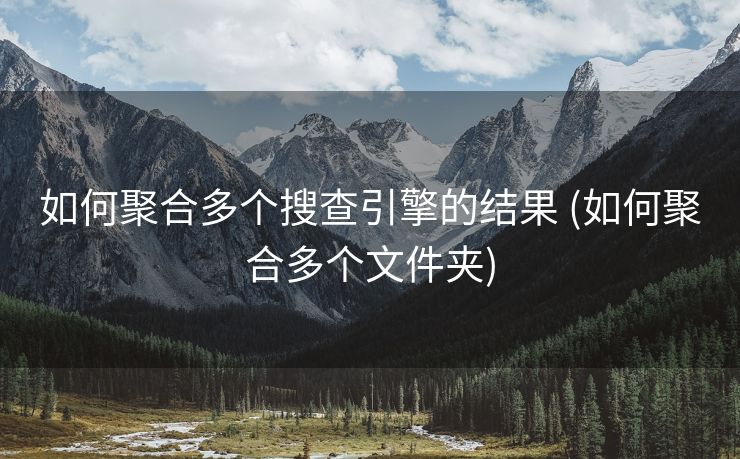 如何聚合多个搜查引擎的结果 (如何聚合多个文件夹)