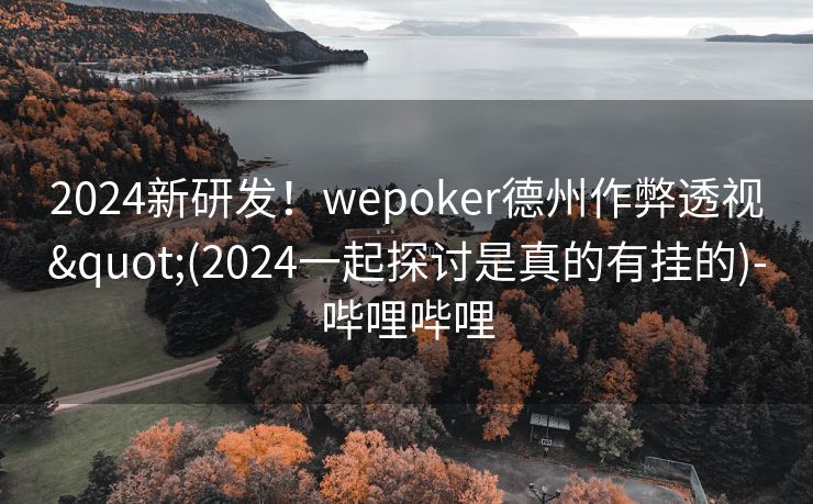 2024新研发！wepoker德州作弊透视"(2024一起探讨是真的有挂的)-哔哩哔哩