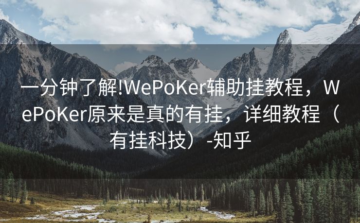 一分钟了解!WePoKer辅助挂教程，WePoKer原来是真的有挂，详细教程（有挂科技）-知乎