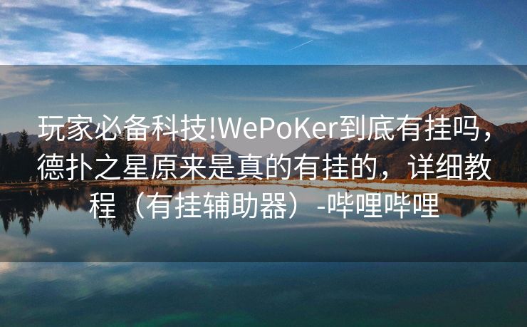 玩家必备科技!WePoKer到底有挂吗，德扑之星原来是真的有挂的，详细教程（有挂辅助器）-哔哩哔哩