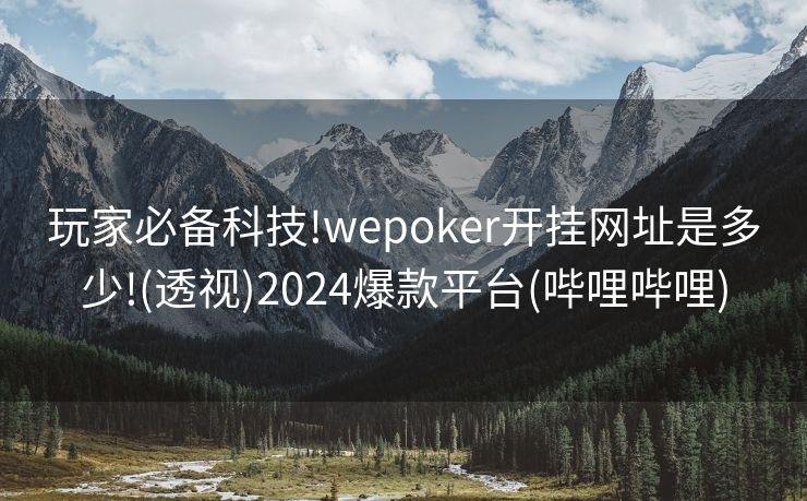 玩家必备科技!wepoker开挂网址是多少!(透视)2024爆款平台(哔哩哔哩)