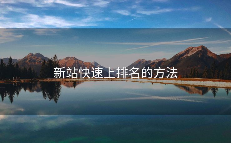 新站快速上排名的方法