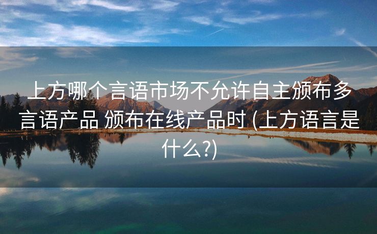 上方哪个言语市场不允许自主颁布多言语产品 颁布在线产品时 (上方语言是什么?)