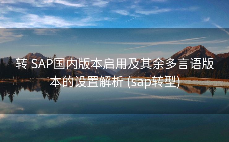 转 SAP国内版本启用及其余多言语版本的设置解析 (sap转型)