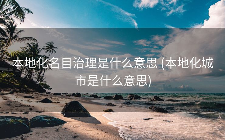 本地化名目治理是什么意思 (本地化城市是什么意思)