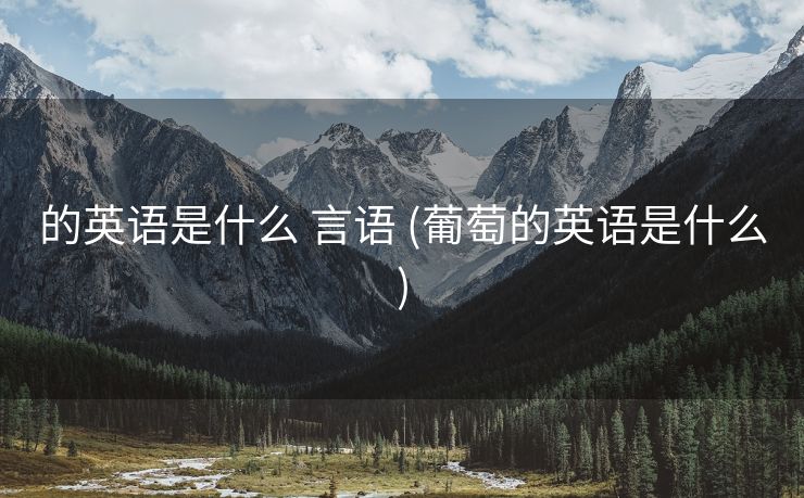 的英语是什么 言语 (葡萄的英语是什么)