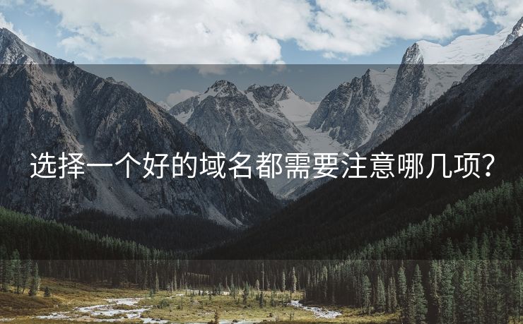 选择一个好的域名都需要注意哪几项？