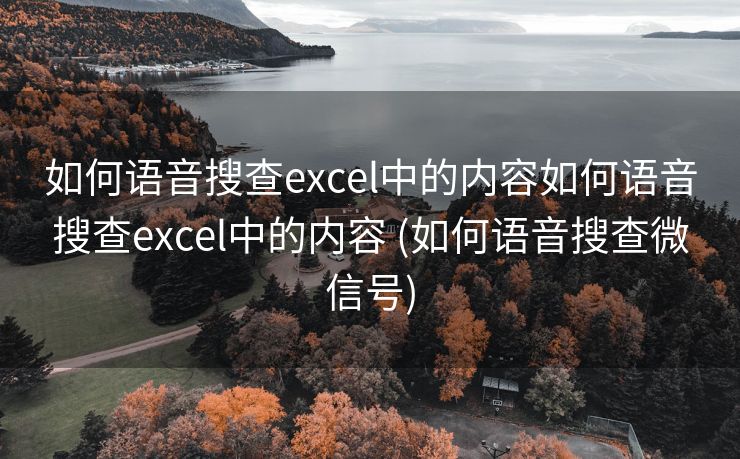如何语音搜查excel中的内容如何语音搜查excel中的内容 (如何语音搜查微信号)