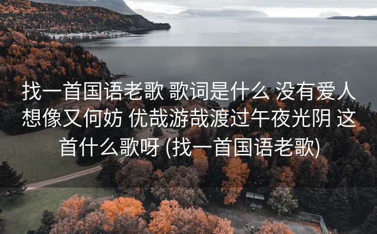 找一首国语老歌 歌词是什么 没有爱人想像又何妨 优哉游哉渡过午夜光阴 这首什么歌呀 (找一首国语老歌)