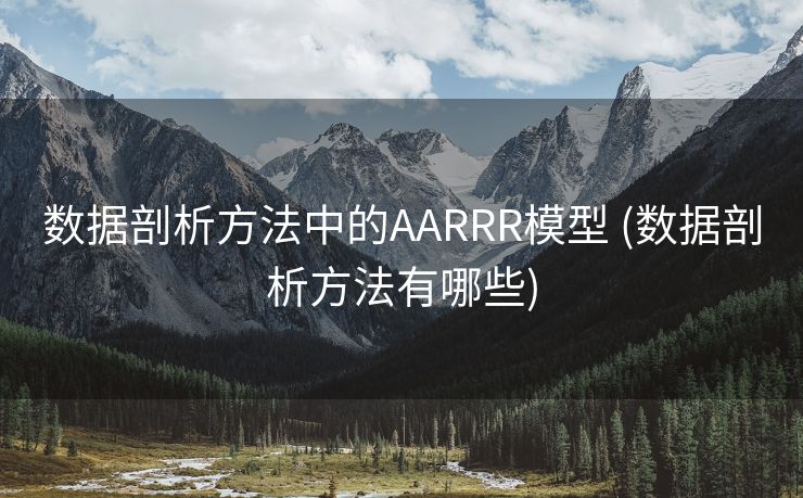 数据剖析方法中的AARRR模型 (数据剖析方法有哪些)