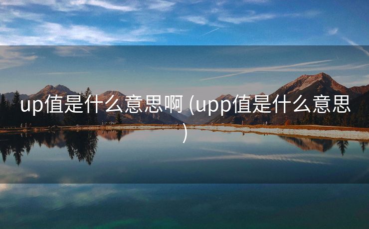 up值是什么意思啊 (upp值是什么意思)