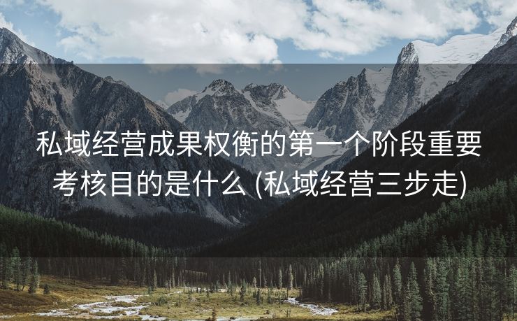 私域经营成果权衡的第一个阶段重要考核目的是什么 (私域经营三步走)