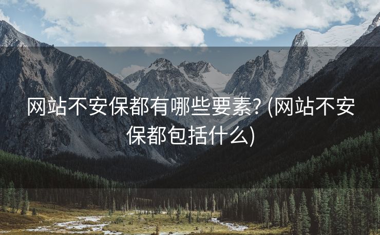 网站不安保都有哪些要素? (网站不安保都包括什么)