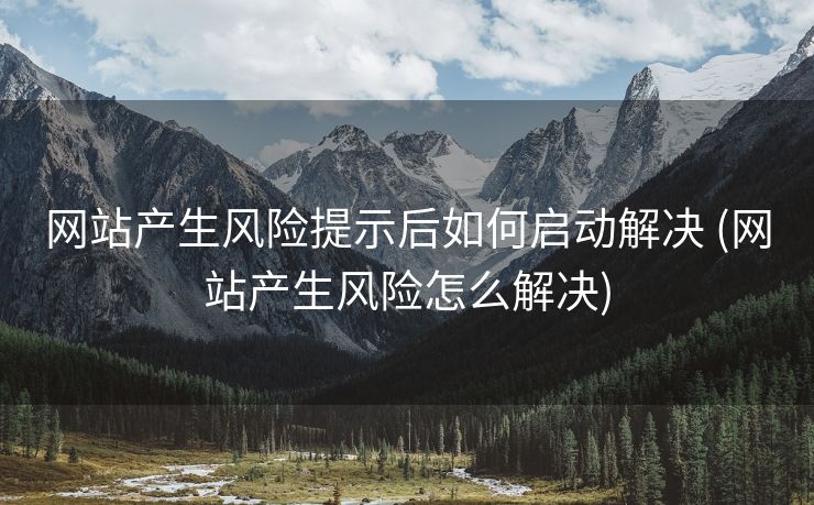 网站产生风险提示后如何启动解决 (网站产生风险怎么解决)