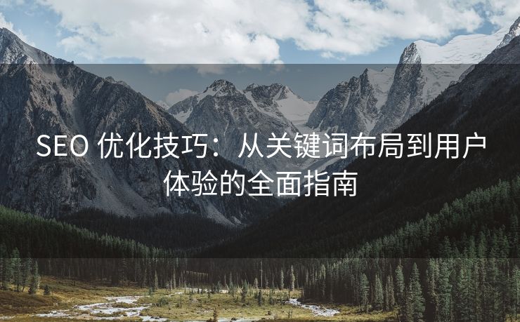 SEO 优化技巧：从关键词布局到用户体验的全面指南