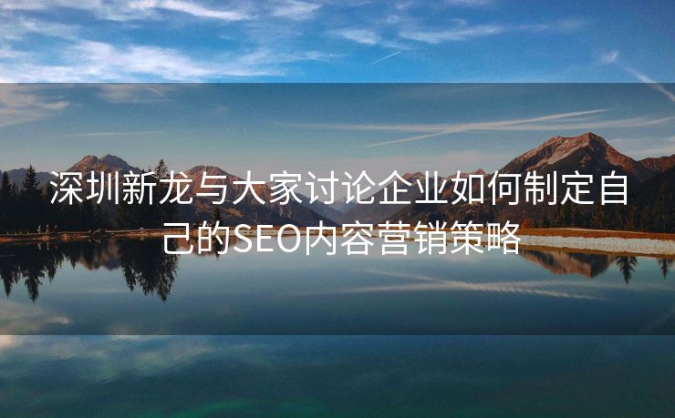 深圳新龙与大家讨论企业如何制定自己的SEO内容营销策略