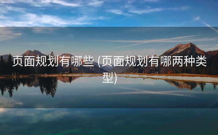 页面规划有哪些 (页面规划有哪两种类型)