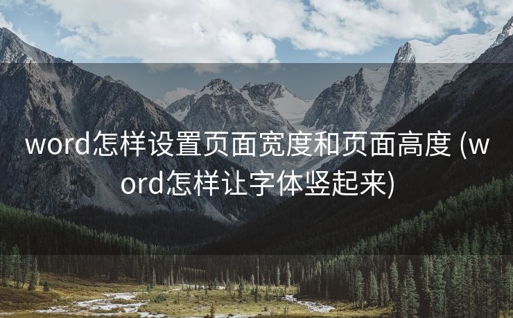 word怎样设置页面宽度和页面高度 (word怎样让字体竖起来)