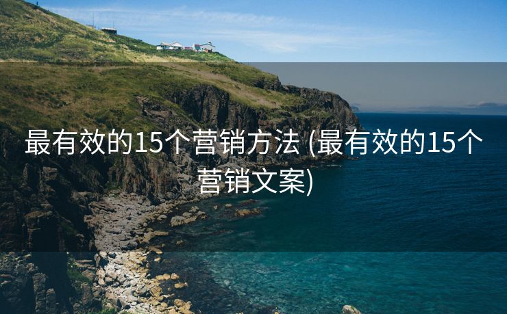 最有效的15个营销方法 (最有效的15个营销文案)