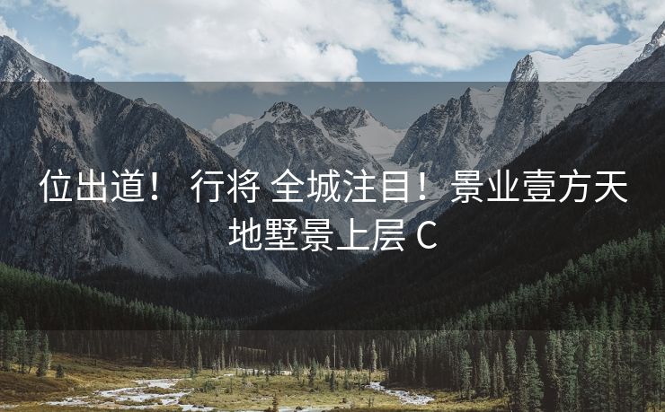 位出道！ 行将 全城注目！景业壹方天地墅景上层 C
