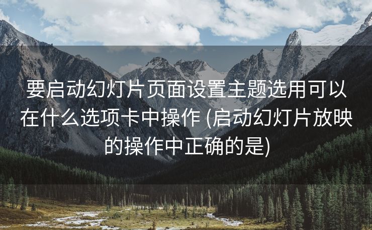 要启动幻灯片页面设置主题选用可以在什么选项卡中操作 (启动幻灯片放映的操作中正确的是)