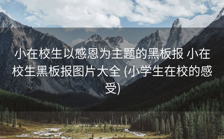小在校生以感恩为主题的黑板报 小在校生黑板报图片大全 (小学生在校的感受)