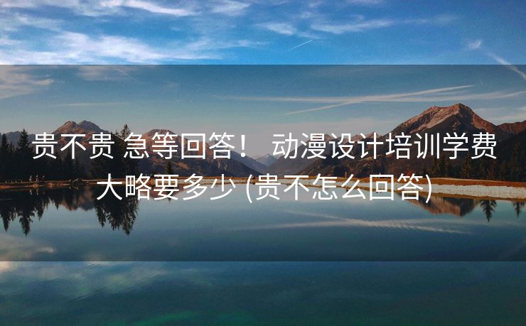 贵不贵 急等回答！ 动漫设计培训学费大略要多少 (贵不怎么回答)