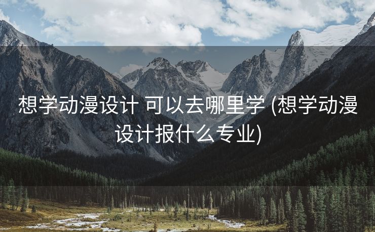 想学动漫设计 可以去哪里学 (想学动漫设计报什么专业)