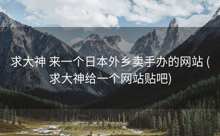 求大神 来一个日本外乡卖手办的网站 (求大神给一个网站贴吧)