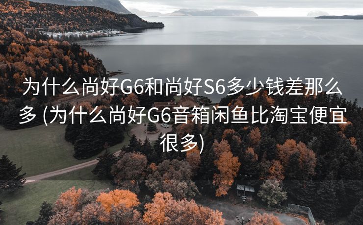 为什么尚好G6和尚好S6多少钱差那么多 (为什么尚好G6音箱闲鱼比淘宝便宜很多)