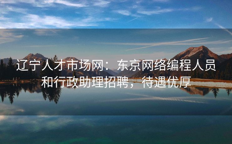 辽宁人才市场网：东京网络编程人员和行政助理招聘，待遇优厚