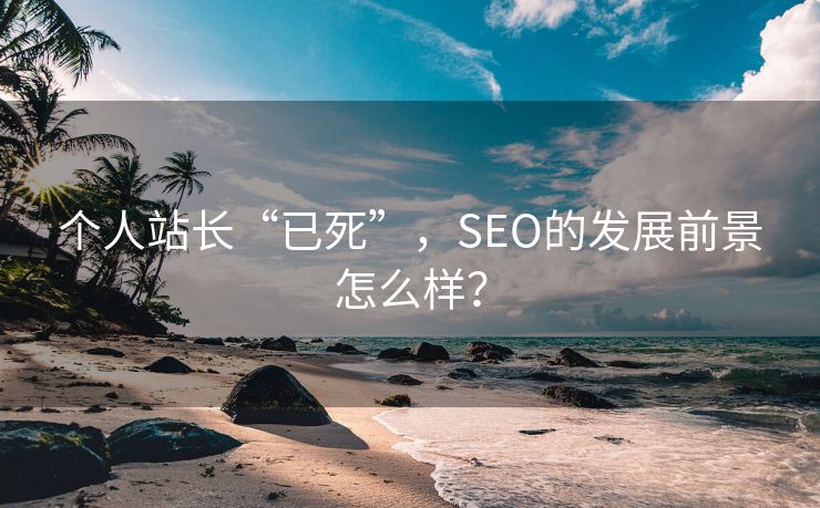 个人站长“已死”，SEO的发展前景怎么样？