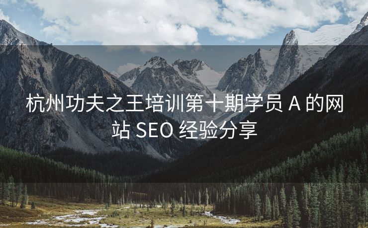 杭州功夫之王培训第十期学员 A 的网站 SEO 经验分享
