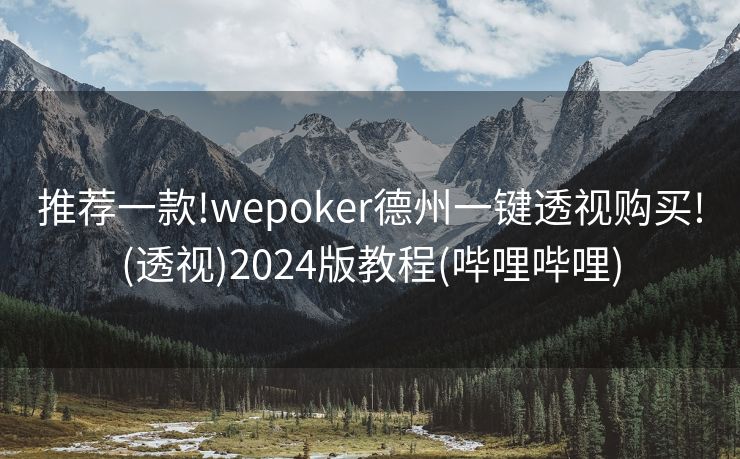 推荐一款!wepoker德州一键透视购买!(透视)2024版教程(哔哩哔哩)
