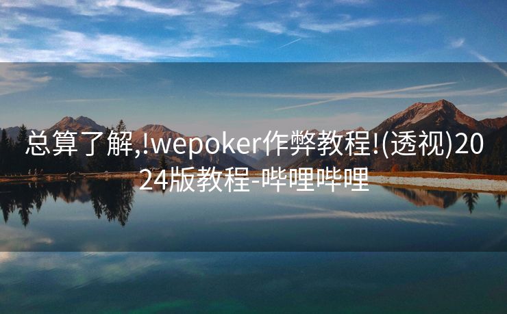 总算了解,!wepoker作弊教程!(透视)2024版教程-哔哩哔哩