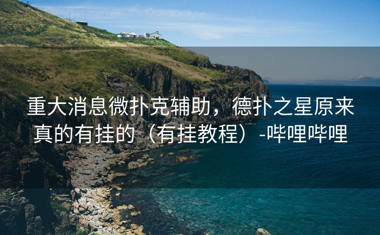 重大消息微扑克辅助，德扑之星原来真的有挂的（有挂教程）-哔哩哔哩