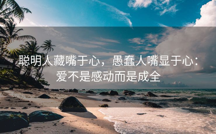 聪明人藏嘴于心，愚蠢人嘴显于心：爱不是感动而是成全