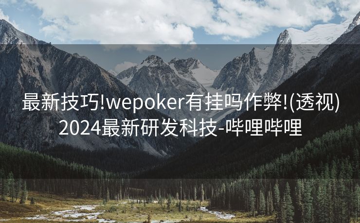 最新技巧!wepoker有挂吗作弊!(透视)2024最新研发科技-哔哩哔哩
