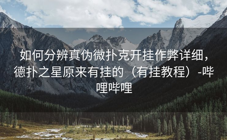 如何分辨真伪微扑克开挂作弊详细，德扑之星原来有挂的（有挂教程）-哔哩哔哩