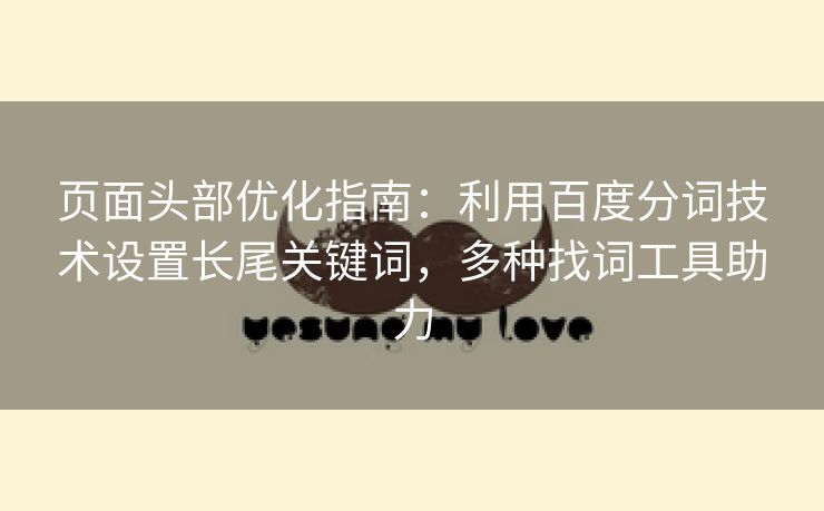 页面头部优化指南：利用百度分词技术设置长尾关键词，多种找词工具助力