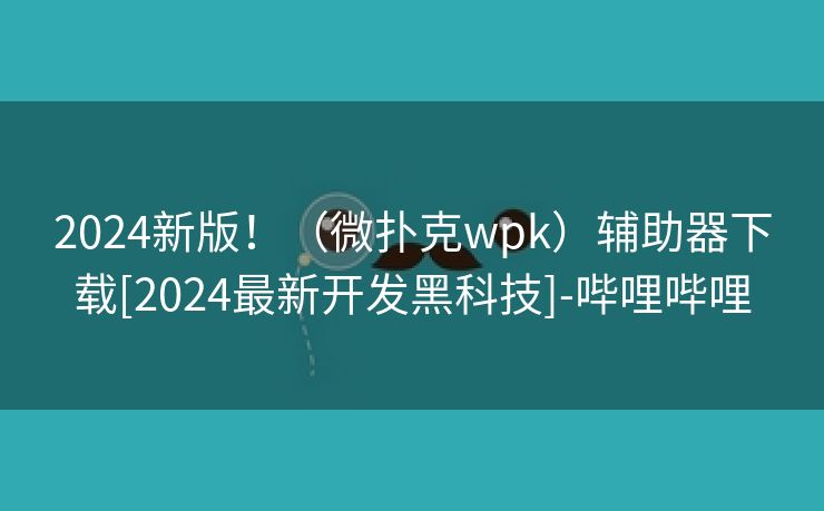 2024新版！（微扑克wpk）辅助器下载[2024最新开发黑科技]-哔哩哔哩