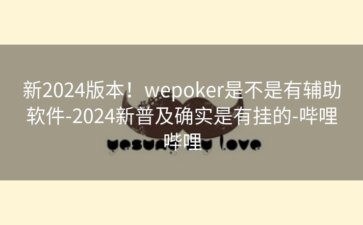 新2024版本！wepoker是不是有辅助软件-2024新普及确实是有挂的-哔哩哔哩