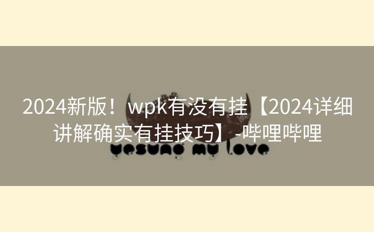 2024新版！wpk有没有挂【2024详细讲解确实有挂技巧】-哔哩哔哩