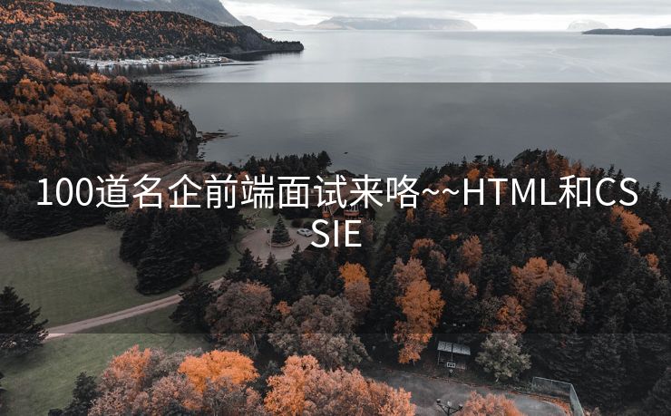 100道名企前端面试来咯~~HTML和CSSIE