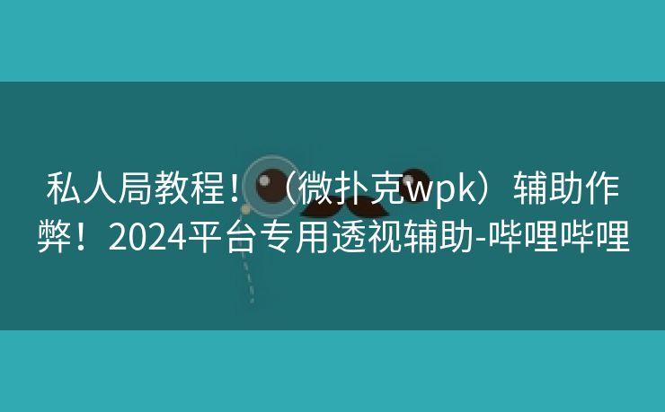私人局教程！（微扑克wpk）辅助作弊！2024平台专用透视辅助-哔哩哔哩