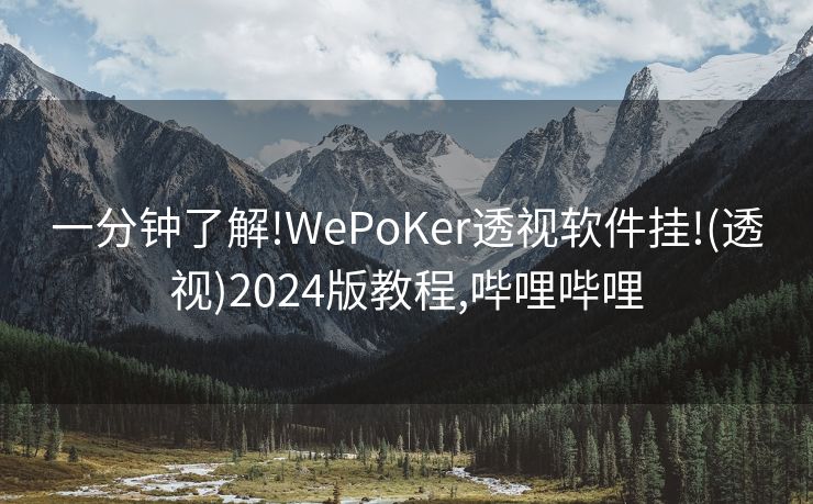 一分钟了解!WePoKer透视软件挂!(透视)2024版教程,哔哩哔哩 一分钟了解!WePoKer透视软件挂!(透视)2024版教程,哔哩哔哩