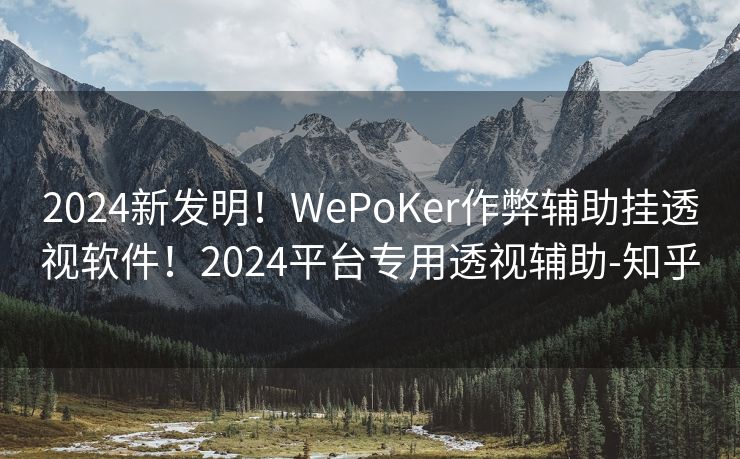 2024新发明！WePoKer作弊辅助挂透视软件！2024平台专用透视辅助-知乎