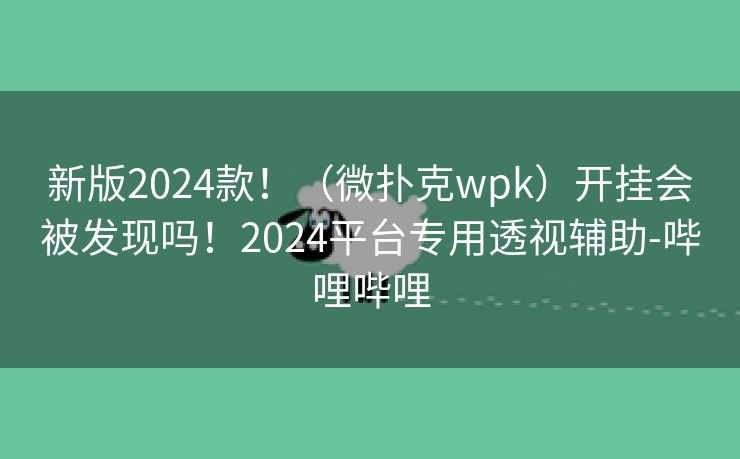 新版2024款！（微扑克wpk）开挂会被发现吗！2024平台专用透视辅助-哔哩哔哩